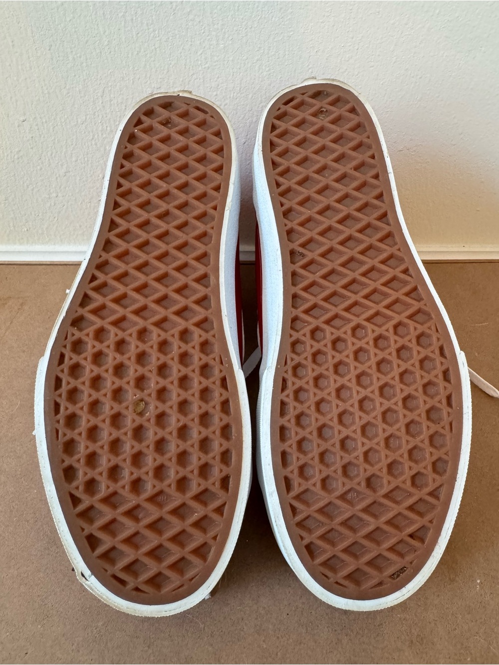 Vans Red Canvas High Top Sneakers with White Accents Women’s 7 - Picture 2 of 6